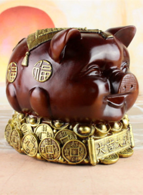 存钱罐招财猪树脂办公室开业礼品