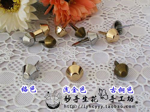 手工皮革箱包五金配件 圆形包脚钉底钉/装饰钉/水桶脚钉泡钉4个起 - 图0