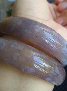 紫色天然印尼原石珊瑚玉手镯