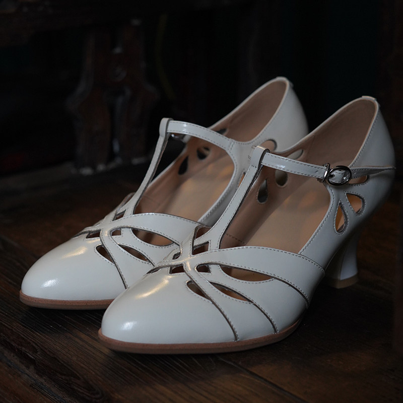 奈里法式复古民国旗袍酒杯跟高跟鞋镂空丁字带玛丽珍女鞋深口单鞋,淘宝优惠券,粉丝福利购,淘宝优惠卷