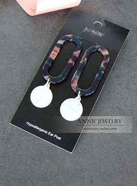 AnnieJewelry树脂花纹耳环