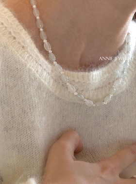 Annie Jewelry温润细腻清冷气质感 新中式天然天山翠淡水珍珠项链