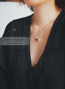 AnnieJewelry立体三角造型项链