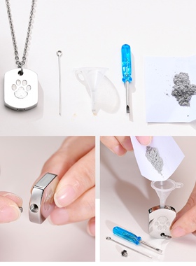 纪念宠物骨灰项链男士钛钢可打开