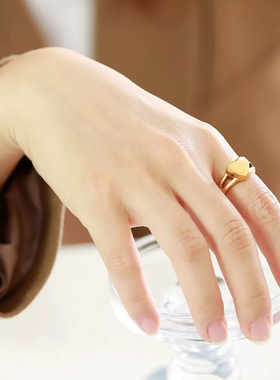 钛钢不掉色爱心戒指宠物骨灰饰品