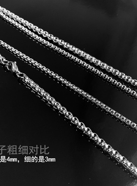 链子白金质感钛钢蛇骨链男女项链