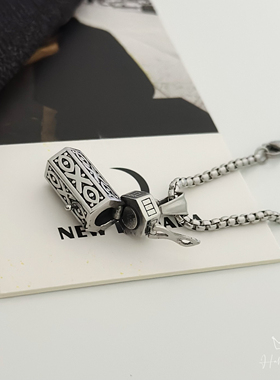 可打开空心吊坠钛钢项链男不掉色