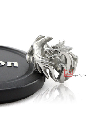 国潮龙图腾钛钢戒指男开口指环潮