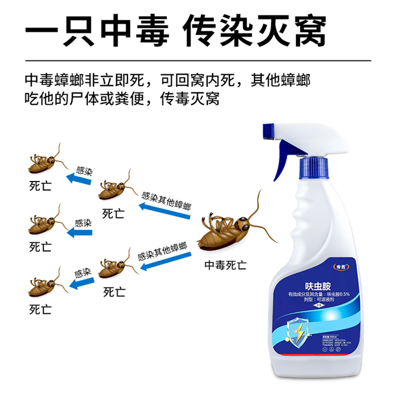 灭蟑螂药喷雾剂家用一全窝环保端非无毒厨房杀绝除克星神器呋虫胺 - 图2