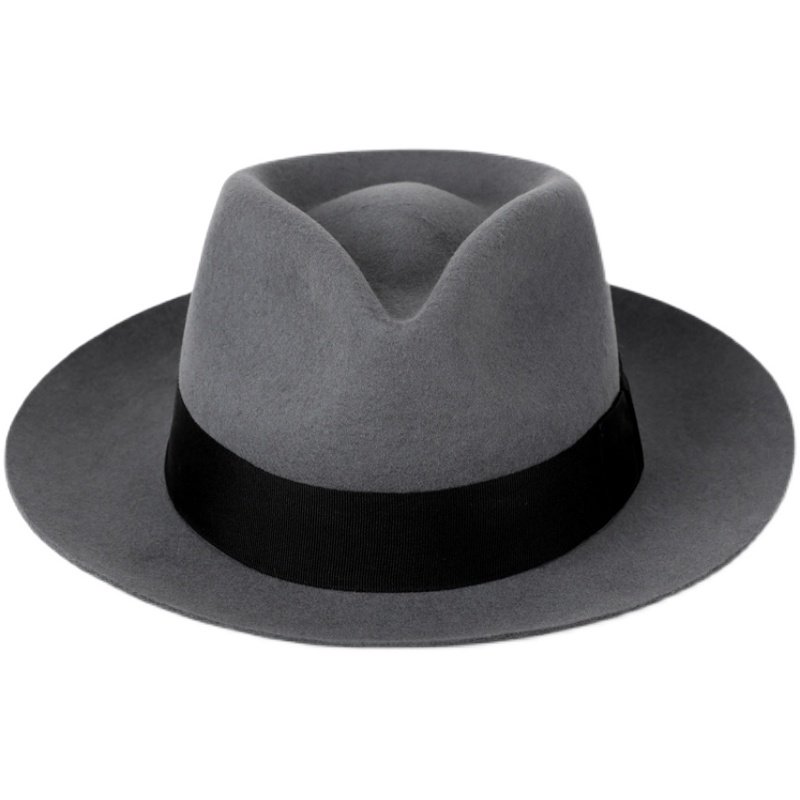 新款上海滩纯羊毛呢礼帽爵士帽许文强周润发男士老人大檐帽子包邮,淘宝优惠券,粉丝福利购,淘宝优惠卷