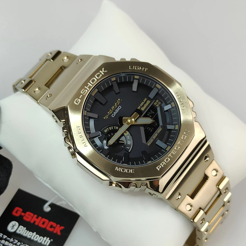 卡西欧G-Shock金属农家橡树太阳能蓝牙防水男表手表GM-B2100GD-9A-图0