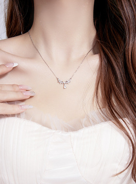 999纯银月桂麦穗项链女韩版小众ins高级感小清新森系锁骨链饰品