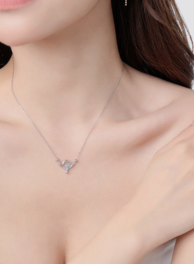 原创梦之泪项链女s925银时尚个性级感设计锆石锁骨链不规则吊坠