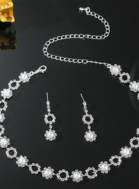 小红书热卖项链耳环百搭两件套装