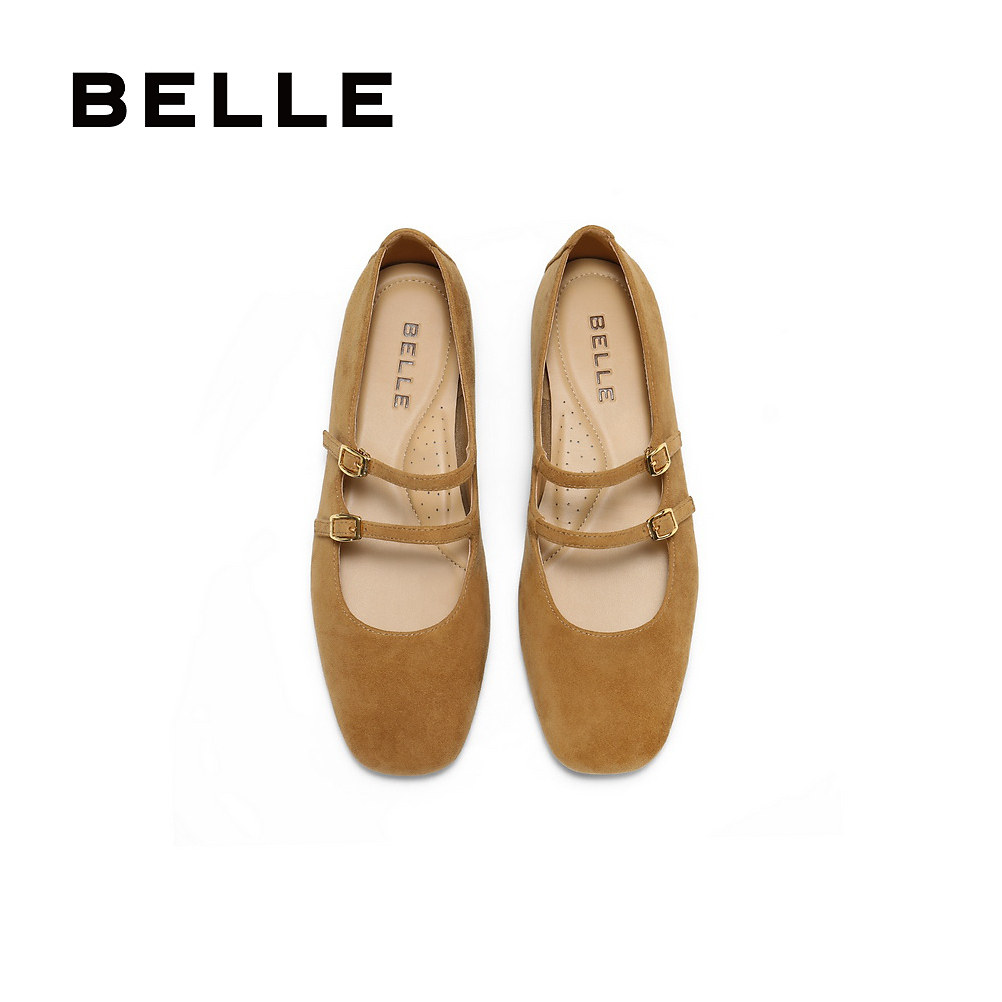 专柜正品百丽2025秋款女鞋复古玛丽珍鞋通勤浅口平底单鞋BFK02CQ5,淘宝优惠券,粉丝福利购,淘宝优惠卷
