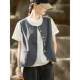 Gujia literary round neck cotton and linen casual vest buttoned stacked sleeveless jacket for women 2026 spring new style