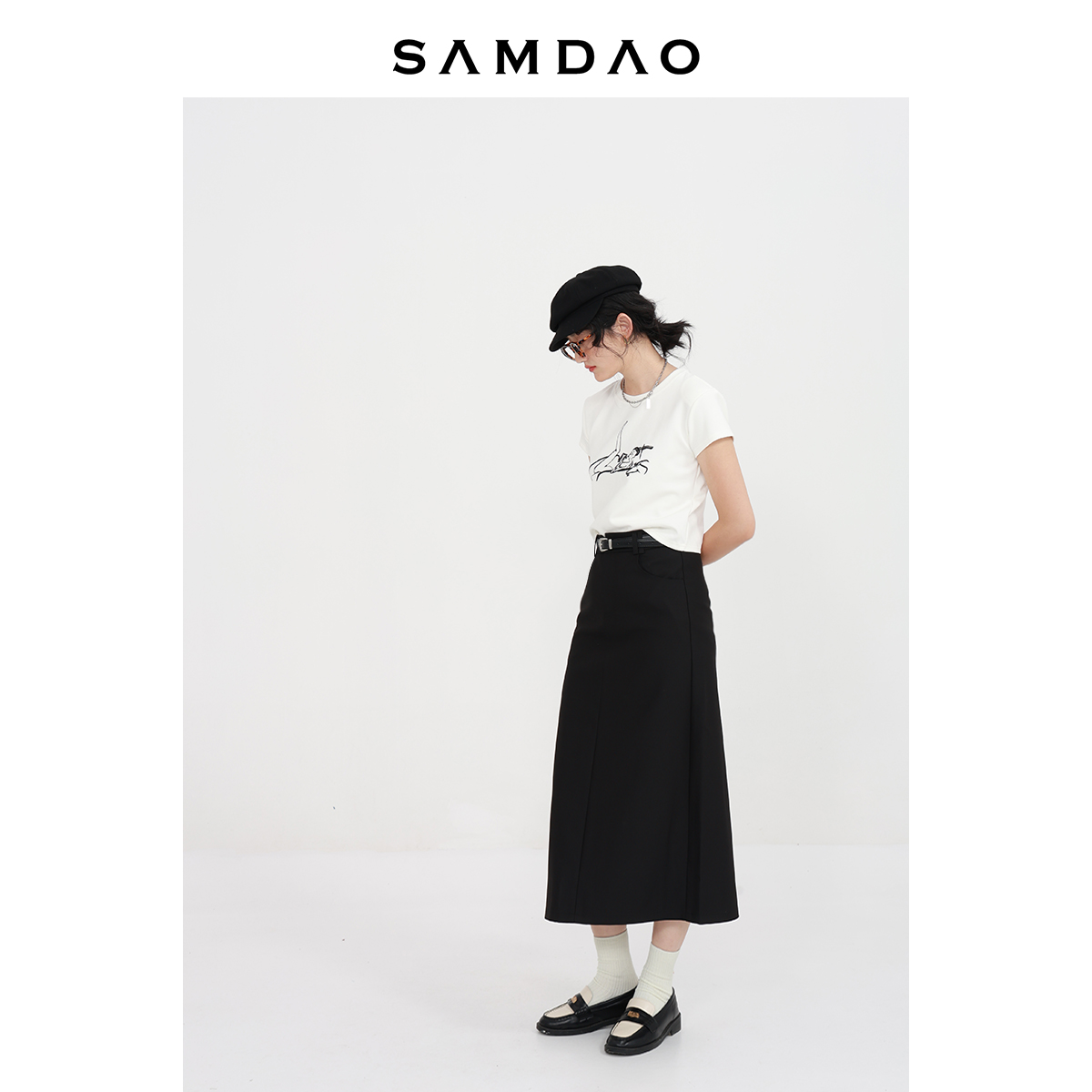 SAMDAO 极简主义-修饰体型一绝-挺阔有型-半身裙直筒一步裙长裙子 - 图2