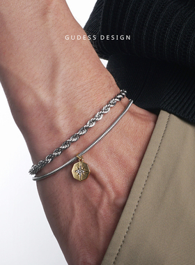 GUDESS星星吊坠镶嵌锆石手链