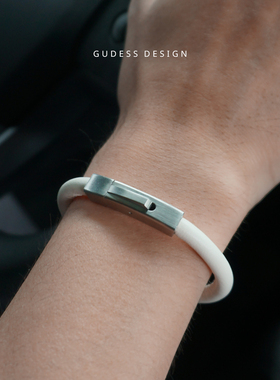 GUDESS男女款PU皮革精钢扣头潮流个性百搭男士手链送礼情侣款手绳