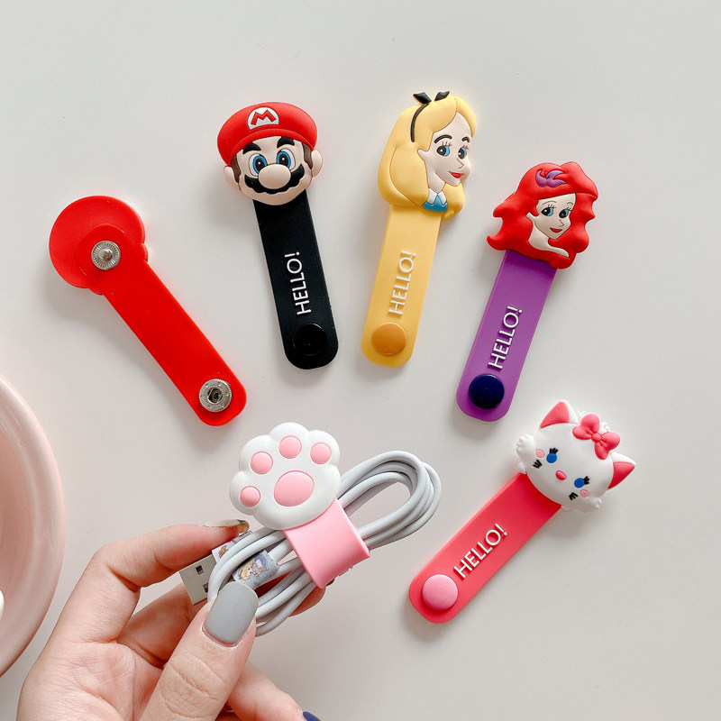 耳机收纳扣绕线器可爱iphone理线器 硅胶式线扣不伤包里其他东西可爱环保无毒 卓达贝尔数码专营店