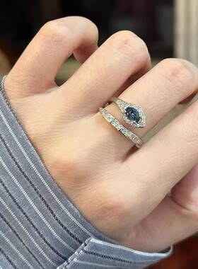 满钻灵蛇仿锆石戒指女小众设计冷淡风指环轻奢感时尚百搭尾戒