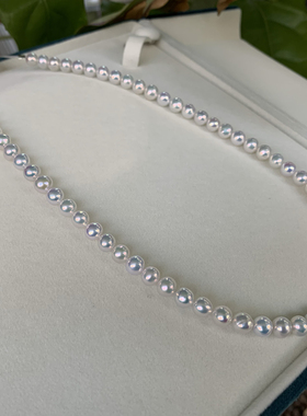 天然淡水巴洛克珍珠4-6mm项链一对一实拍极光无调色纯银扣礼盒装