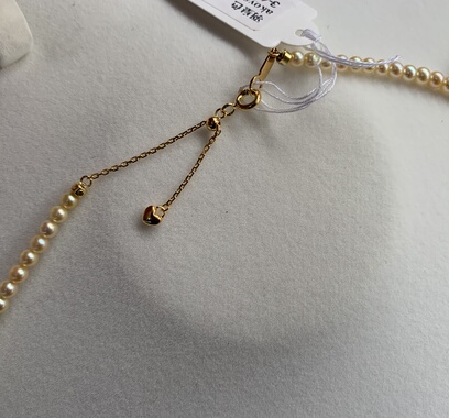 羽皇金色海水akoya珍珠3-6mm渐变项链正圆无瑕进口纯银延长扣