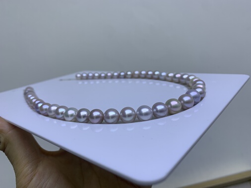 不常见色系天然色淡水珍珠灰色系糖果色9-10mm正圆几乎无瑕纯银扣