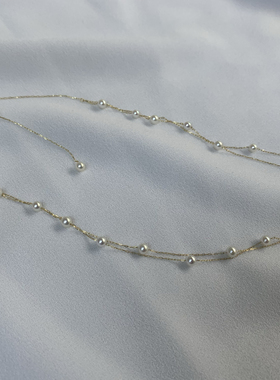 天然珍珠G18k金麻花满天星3.5mm淡水珍珠无瑕极光送闺蜜生日礼物