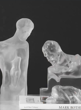 透明树脂抽象现代雕塑人物摆件