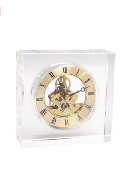 水晶透明钟表摆件现代轻奢