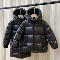 2023 Winter Dress White Duck Suede Short children Thickened Boy Girl Mid-Length Black Gold Anti-Chill Down Jacket