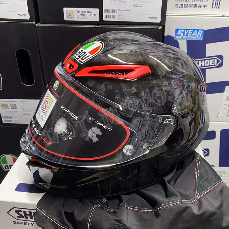 DDT正品AGV PISTA GPRR意大利三色旗锻造碳纤维限量摩托赛车头盔-图1