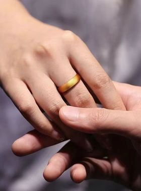 【万人购】纯沙金开口戒久不色活口戒指可调节戒指男女情侣款