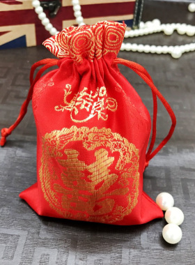 大号喜糖袋织锦缎喜袋 锦囊袋新年福袋礼品束口袋礼品首饰小布袋