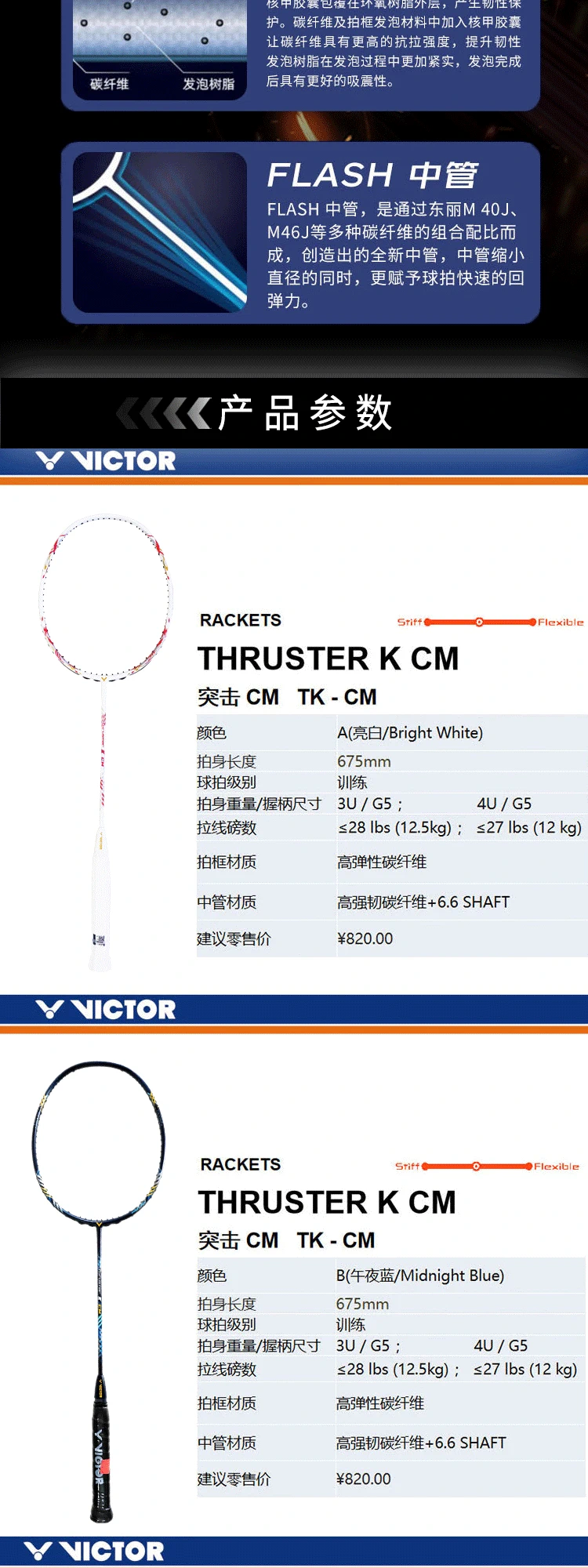 VICTOR威克多窜天猴TKCM羽毛球拍TK30小鬼斩升级款全碳素凶猛进攻 - 图3