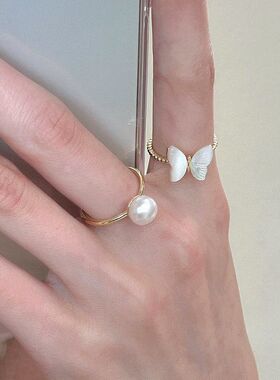 电镀戴设计超仙叠精致蝴蝶百搭