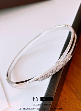 轻奢锆石18女真金交叉高级感烁