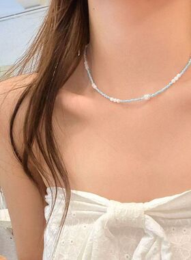 夏日叠蔷薇海岛暮色配饰颈贝壳