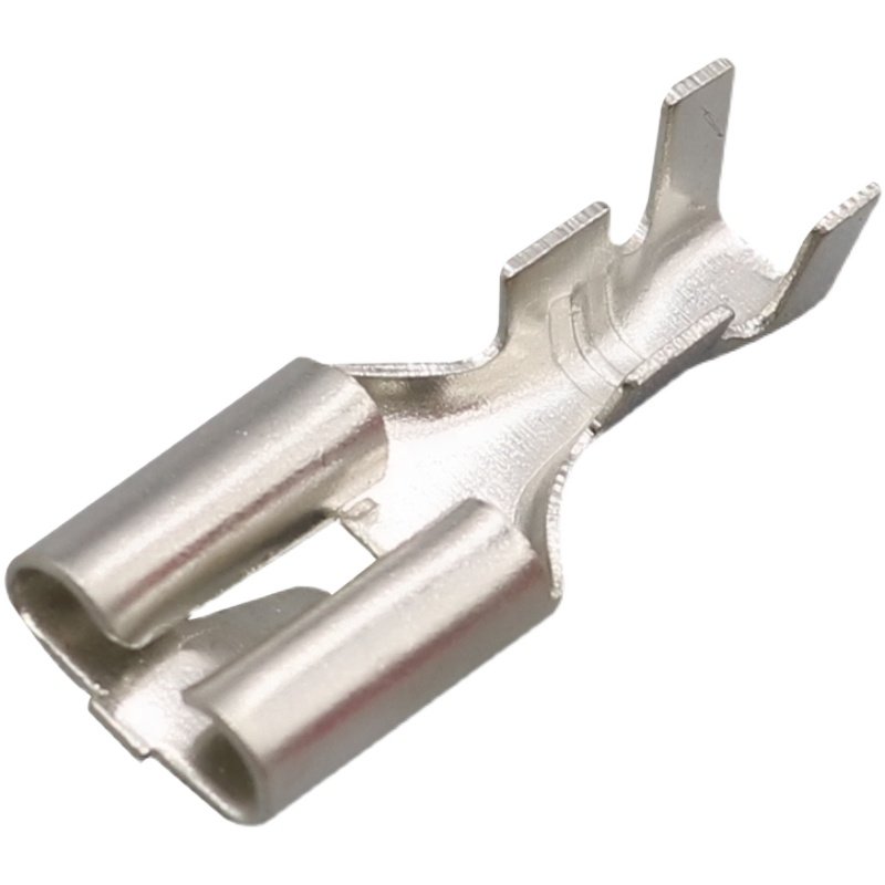 DJ623-E6.3C 6.3平板带刺插簧0.4厚镀锡接线端子250端子镀锡100只,淘宝优惠券,粉丝福利购,淘宝优惠卷