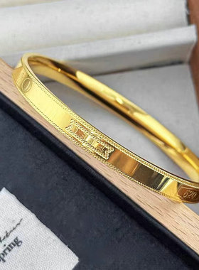 CNC工艺越南沙金5201314手镯女金店同款镀金仿真金手镯送女友礼物