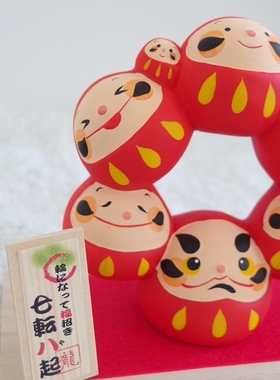 现货日本进口福神达摩摆件
