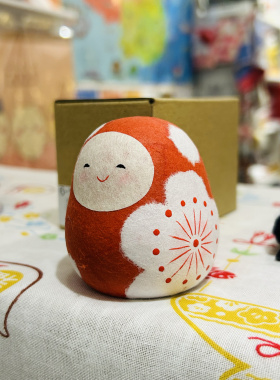 BLS本岸现货日本进口新款高级和纸手作樱花微笑达摩招福吉祥摆件