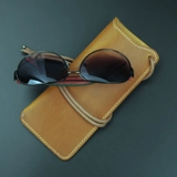 Кожаные солнцезащитные очки ручной работы, сумка для хранения