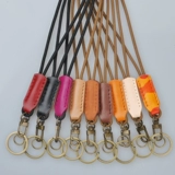 Кожаный нейлоновый брелок ручной работы с ключом, камера, картхолдер, мобильный телефон, ремешок, воловья кожа