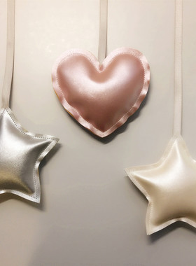 green创意珠光pu小星星爱心挂件