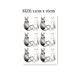 Flower-armed girl TATTOO X287 British short gradient cat love tail tattoo stickers 6 pairs per sheet