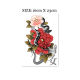 Flower Arm Girl TATTOO D19 X62 Japanese Ukiyo-e Peony Flowers Red Flowers Green Leaves Black Snake Tattoo Sticker