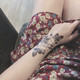 TATTOO QUEEN X215 Peony Flower Flower Leaves Girly Juice Herbal Tattoo Sticker on the Back of Wrist