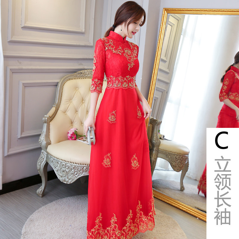 秋冬季红色中式新娘2020新款敬酒服 豪满庭礼服/晚装